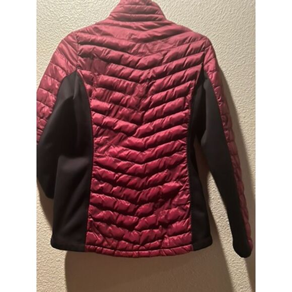 NWOT 32 Degrees Heat Women's Black/ Burgundy s Mixed Media Jacket Size S - Picture 7 of 7